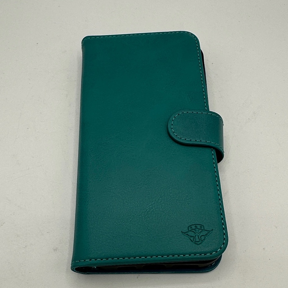 DuckSky teal leather phone wallet case compatible with iPhone 16 Pro Max